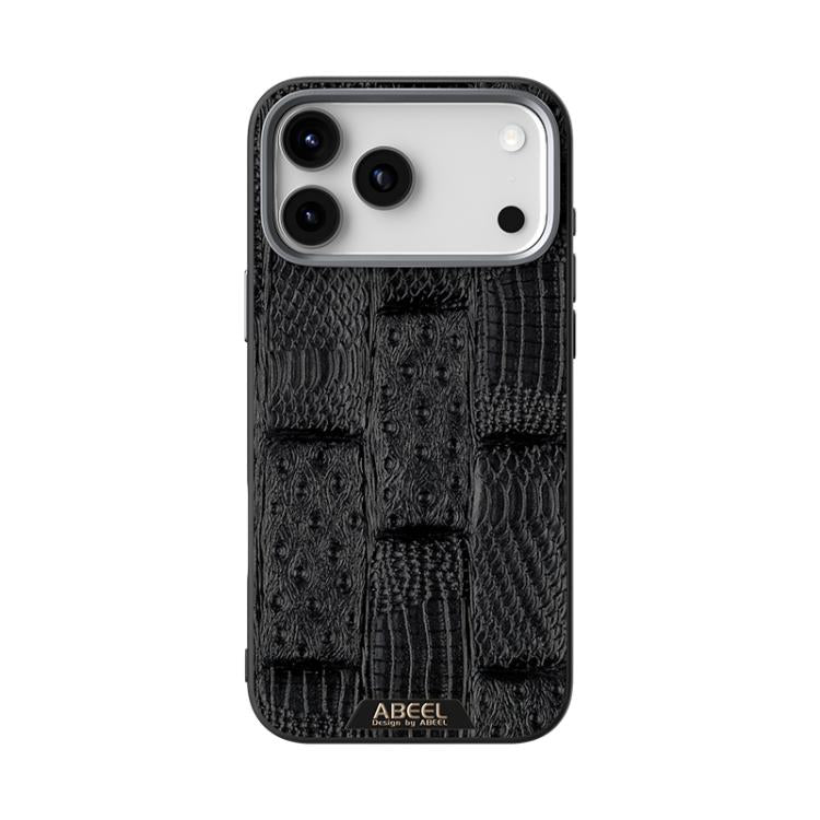 For iPhone 17 Pro ABEEL Beast Pattern 6D Micro-Embossed MagSafe Genuine Leather Phone Case