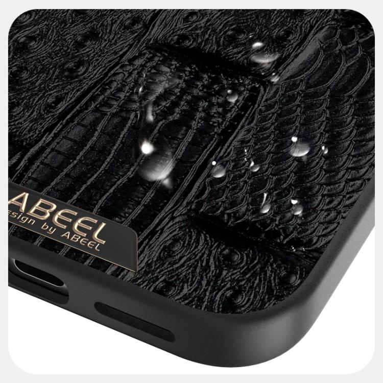 For iPhone 17 Pro ABEEL Beast Pattern 6D Micro-Embossed MagSafe Genuine Leather Phone Case