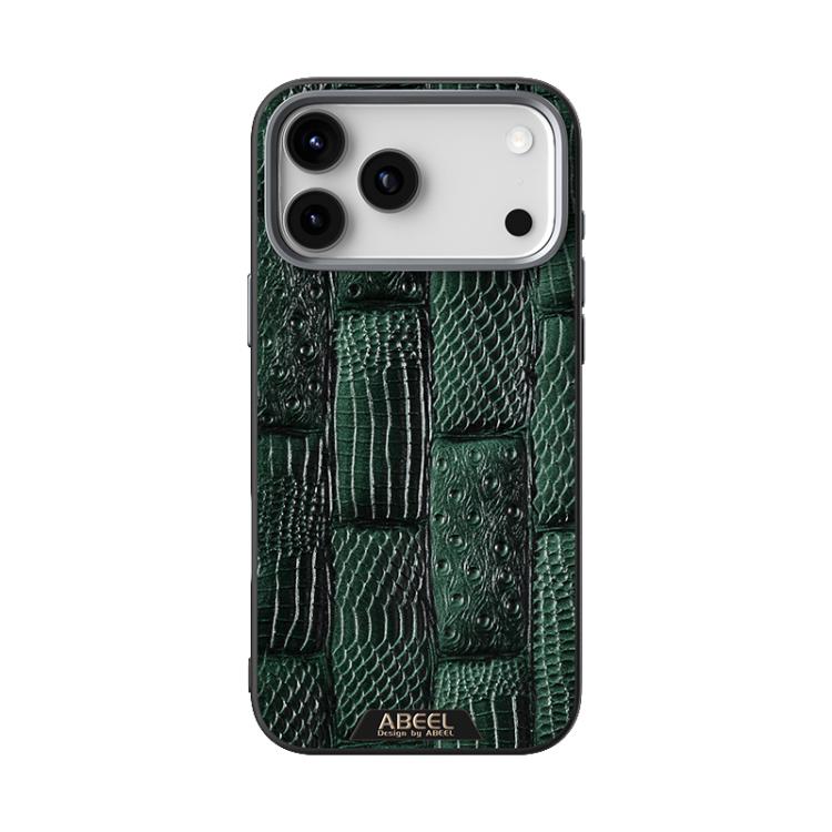 For iPhone 17 Pro ABEEL Beast Pattern 6D Micro-Embossed MagSafe Genuine Leather Phone Case