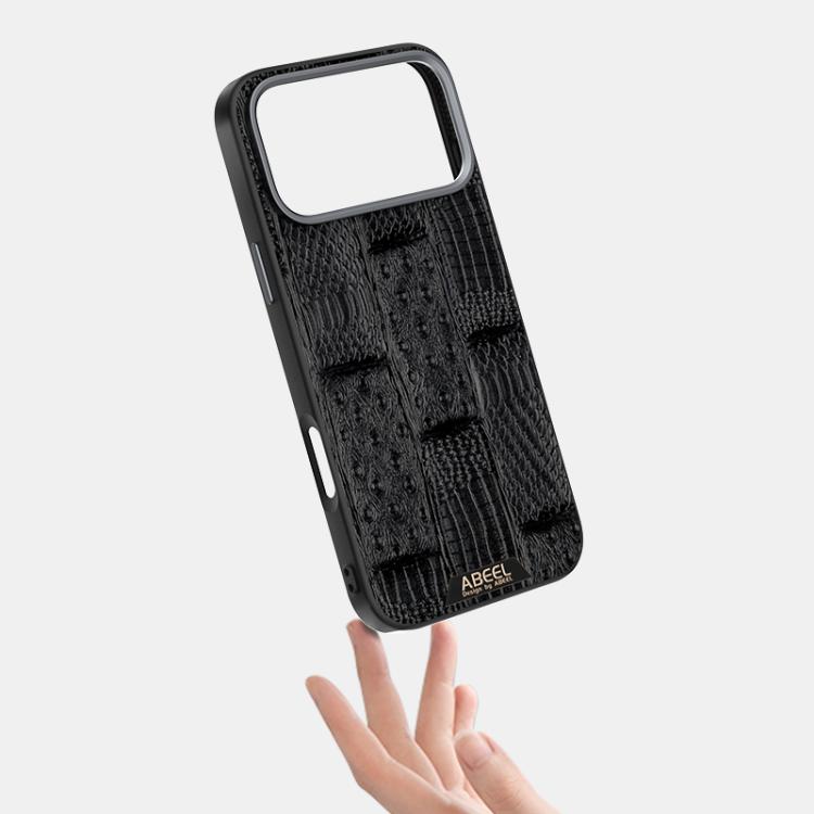 For iPhone 17 Pro ABEEL Beast Pattern 6D Micro-Embossed MagSafe Genuine Leather Phone Case