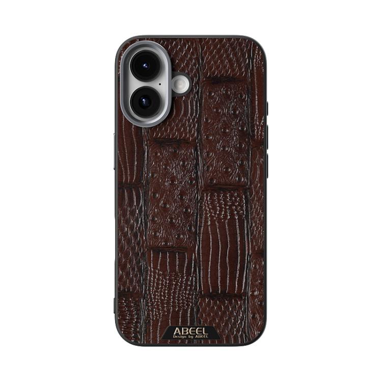 For iPhone 17 ABEEL Beast Pattern 6D Micro-Embossed MagSafe Genuine Leather Phone Case