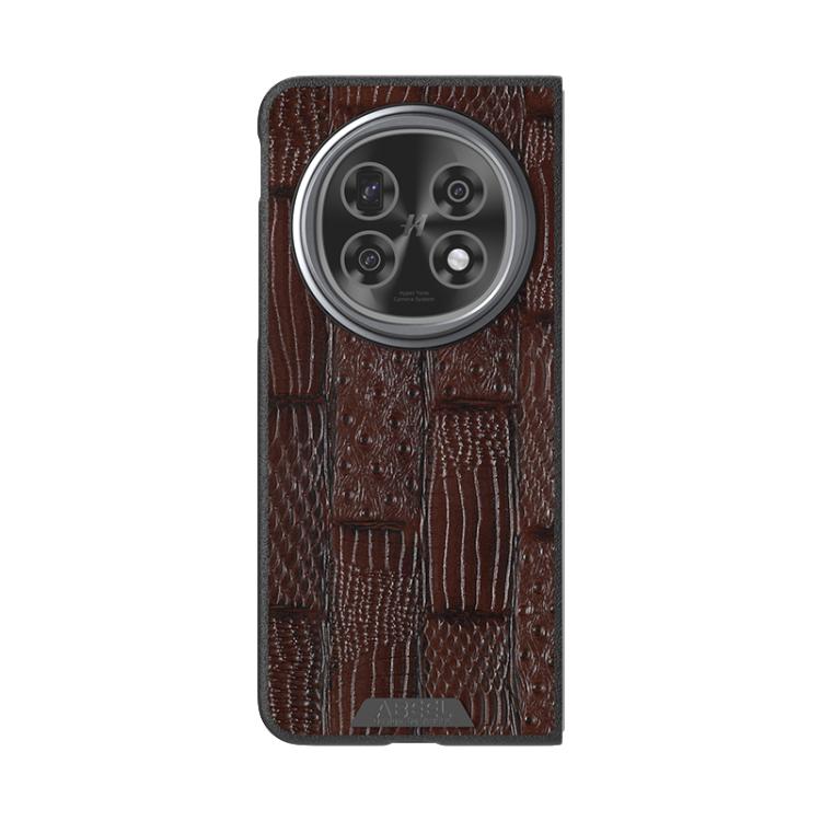For OPPO Find N5 ABEEL Beast Pattern 6D Micro-Embossed MagSafe Genuine Leather Phone Case
