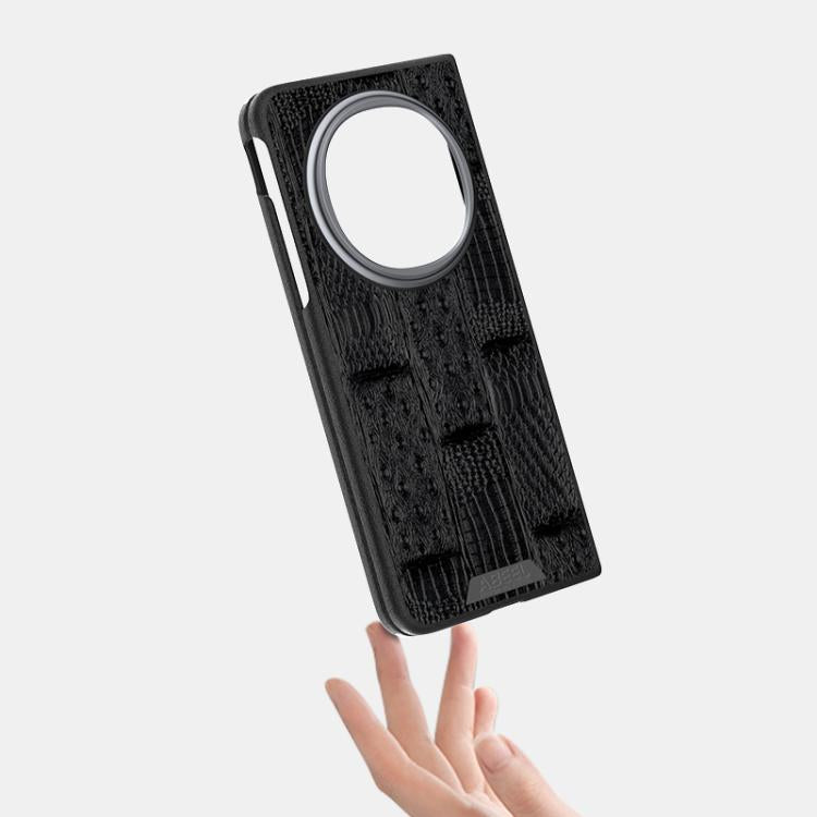 For OPPO Find N5 ABEEL Beast Pattern 6D Micro-Embossed MagSafe Genuine Leather Phone Case