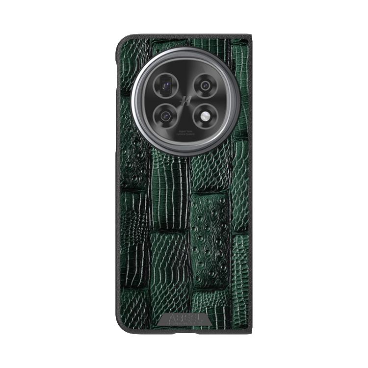 For OPPO Find N5 ABEEL Beast Pattern 6D Micro-Embossed MagSafe Genuine Leather Phone Case