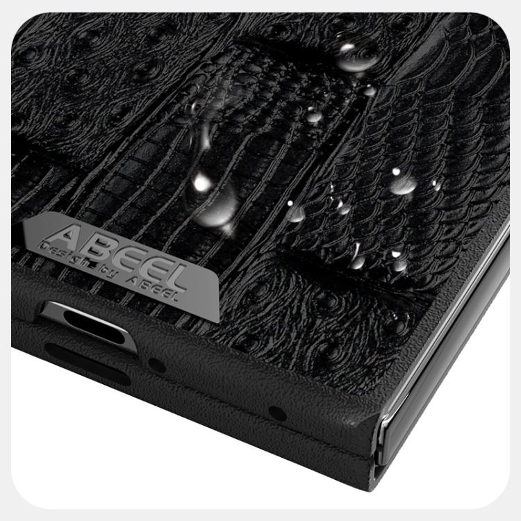 For OPPO Find N5 ABEEL Beast Pattern 6D Micro-Embossed MagSafe Genuine Leather Phone Case