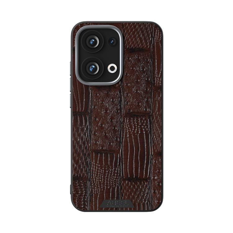 For OPPO Reno13 Global ABEEL Beast Pattern 6D Micro-Embossed MagSafe Genuine Leather Phone Case