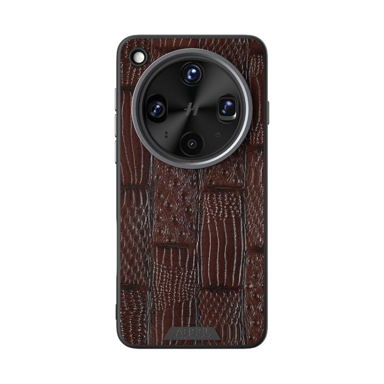 For OPPO Find X8 Ultra ABEEL Beast Pattern 6D Micro-Embossed MagSafe Genuine Leather Phone Case