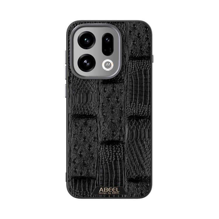 For OPPO Find X9 ABEEL Beast Pattern 6D Micro-Embossed MagSafe Genuine Leather Phone Case