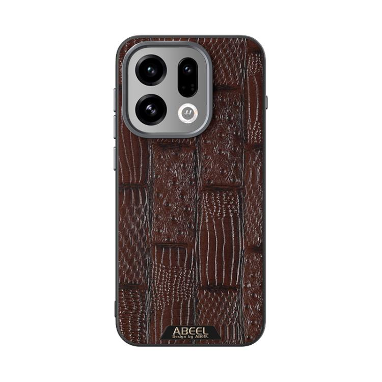 For OPPO Find X9 ABEEL Beast Pattern 6D Micro-Embossed MagSafe Genuine Leather Phone Case