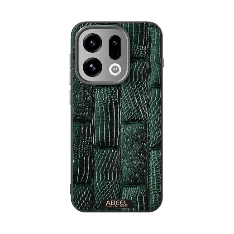 For OPPO Find X9 ABEEL Beast Pattern 6D Micro-Embossed MagSafe Genuine Leather Phone Case
