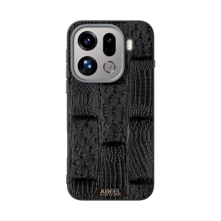 For OPPO Find X9 Pro ABEEL Beast Pattern 6D Micro-Embossed MagSafe Genuine Leather Phone Case