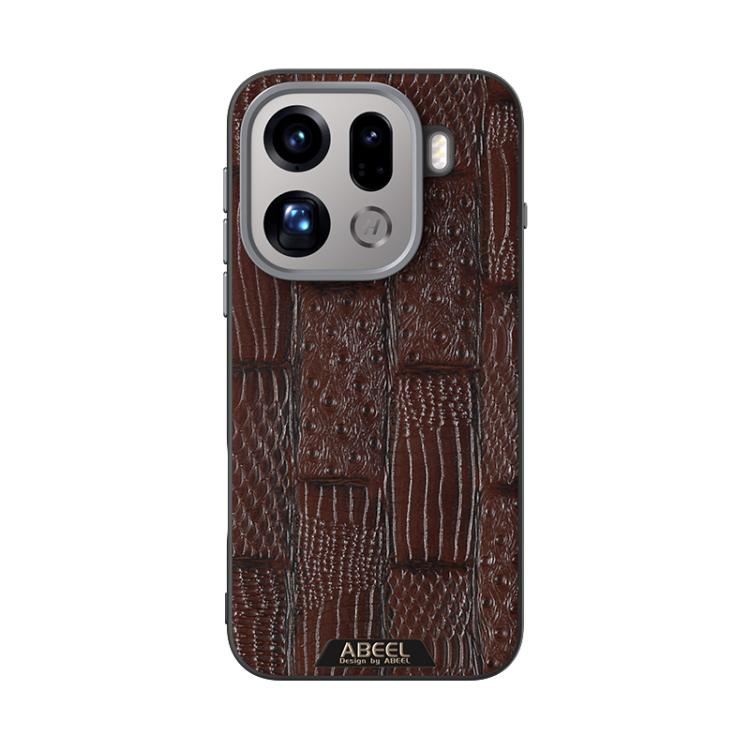 For OPPO Find X9 Pro ABEEL Beast Pattern 6D Micro-Embossed MagSafe Genuine Leather Phone Case