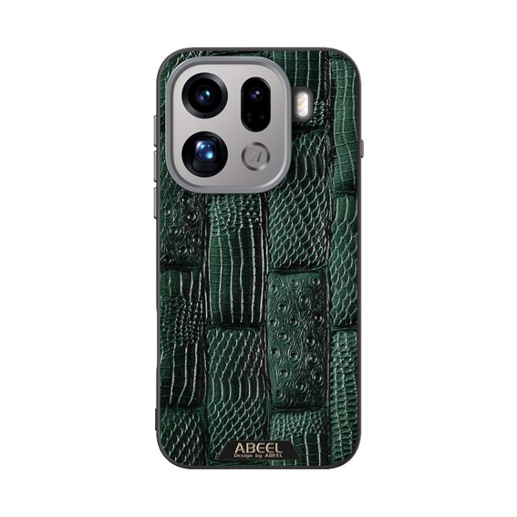 For OPPO Find X9 Pro ABEEL Beast Pattern 6D Micro-Embossed MagSafe Genuine Leather Phone Case