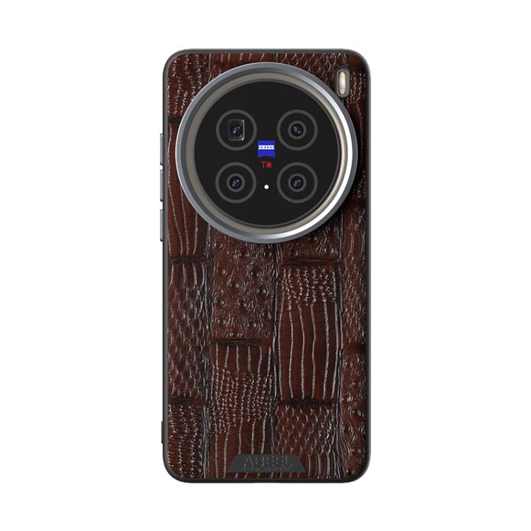 For vivo X200 Pro mini ABEEL Beast Pattern 6D Micro-Embossed MagSafe Genuine Leather Phone Case