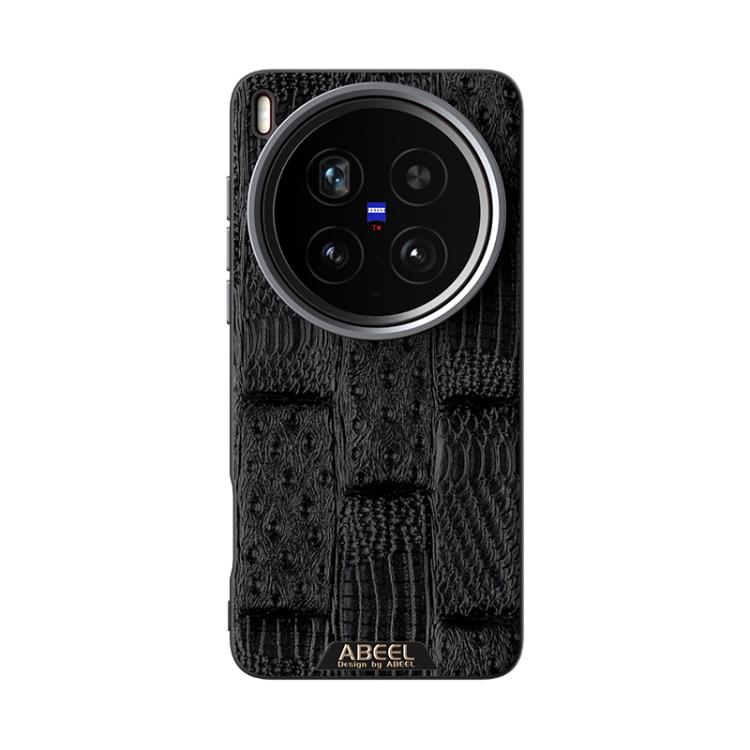For vivo X200 Ultra ABEEL Beast Pattern 6D Micro-Embossed MagSafe Genuine Leather Phone Case