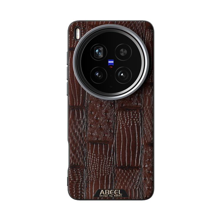 For vivo X200 Ultra ABEEL Beast Pattern 6D Micro-Embossed MagSafe Genuine Leather Phone Case