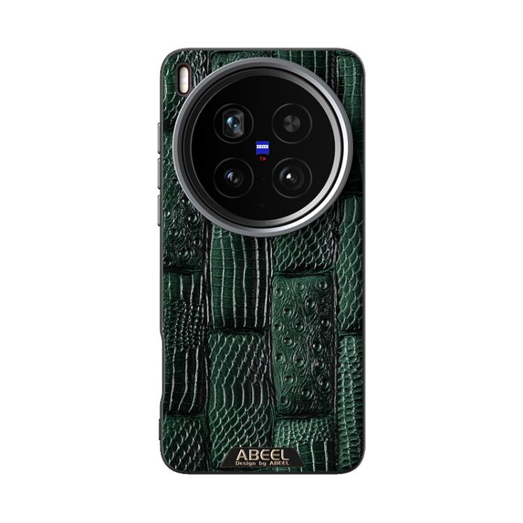 For vivo X200 Ultra ABEEL Beast Pattern 6D Micro-Embossed MagSafe Genuine Leather Phone Case