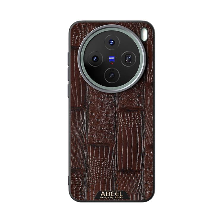 For vivo X200s ABEEL Beast Pattern 6D Micro-Embossed MagSafe Genuine Leather Phone Case