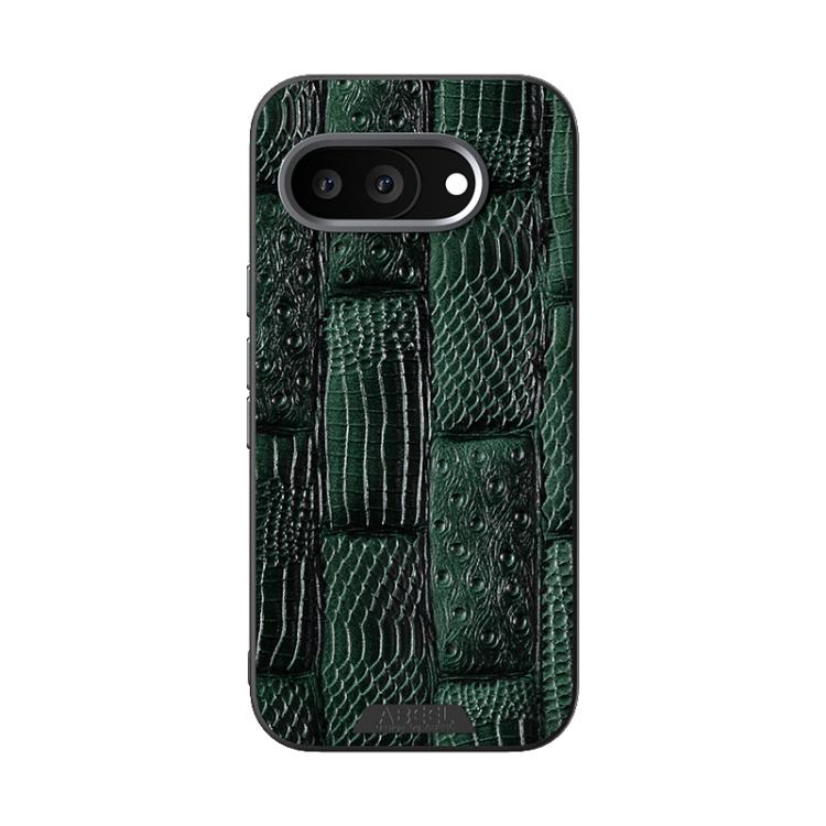 For Google Pixel 9a ABEEL Beast Pattern 6D Micro-Embossed MagSafe Genuine Leather Phone Case