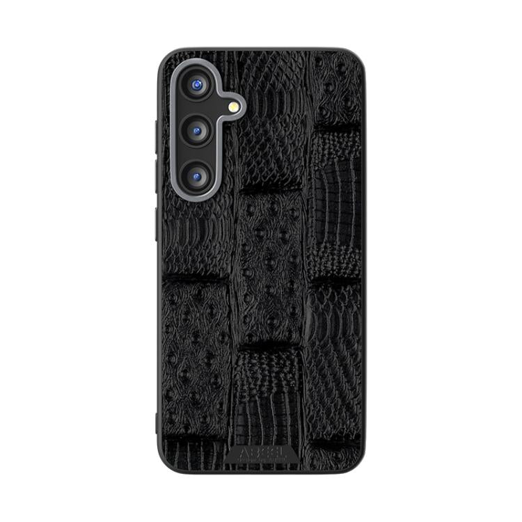 For Samsung Galaxy S24 FE 5G ABEEL Beast Pattern 6D Micro-Embossed MagSafe Genuine Leather Phone Case
