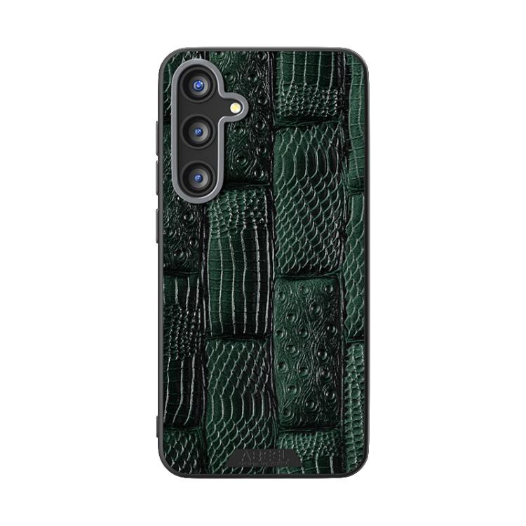 For Samsung Galaxy S24 FE 5G ABEEL Beast Pattern 6D Micro-Embossed MagSafe Genuine Leather Phone Case