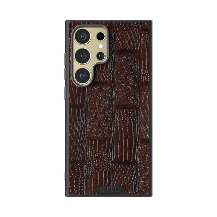 For Samsung Galaxy S24 Ultra 5G ABEEL Beast Pattern 6D Micro-Embossed MagSafe Genuine Leather Phone Case
