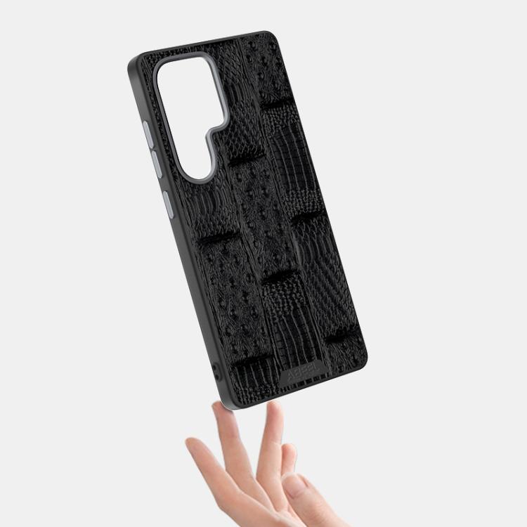 For Samsung Galaxy S24 Ultra 5G ABEEL Beast Pattern 6D Micro-Embossed MagSafe Genuine Leather Phone Case