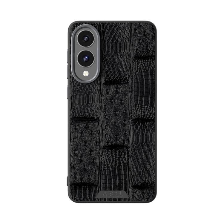 For Samsung Galaxy S25 Edge 5G ABEEL Beast Pattern 6D Micro-Embossed MagSafe Genuine Leather Phone Case