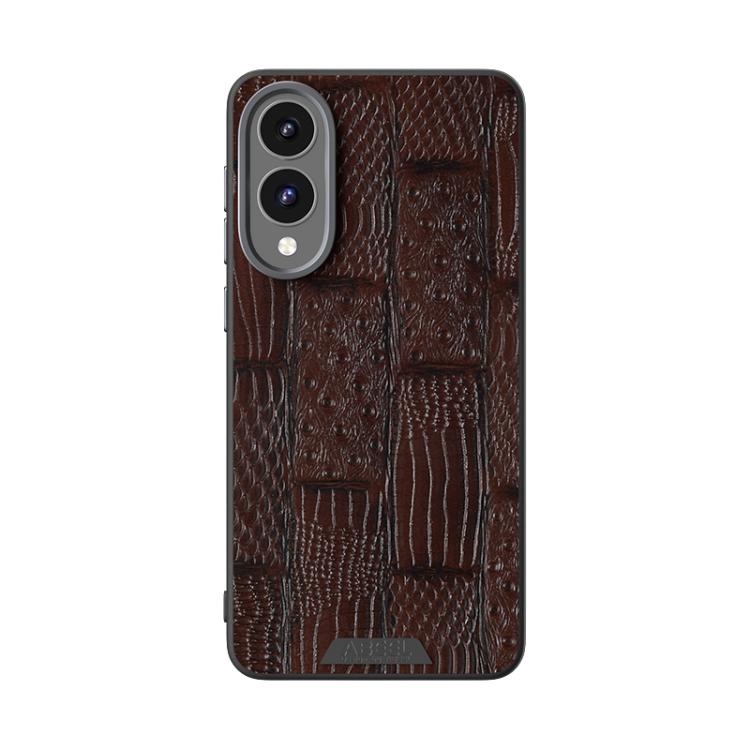 For Samsung Galaxy S25 Edge 5G ABEEL Beast Pattern 6D Micro-Embossed MagSafe Genuine Leather Phone Case