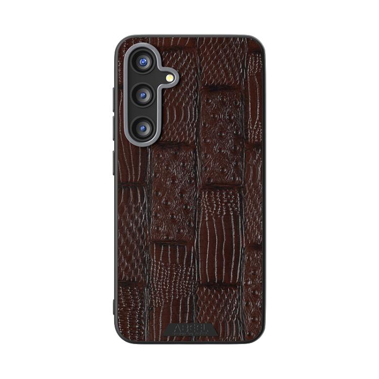 For Samsung Galaxy S25+ 5G ABEEL Beast Pattern 6D Micro-Embossed MagSafe Genuine Leather Phone Case
