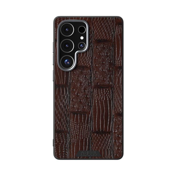 For Samsung Galaxy S25 Ultra 5G ABEEL Beast Pattern 6D Micro-Embossed MagSafe Genuine Leather Phone Case