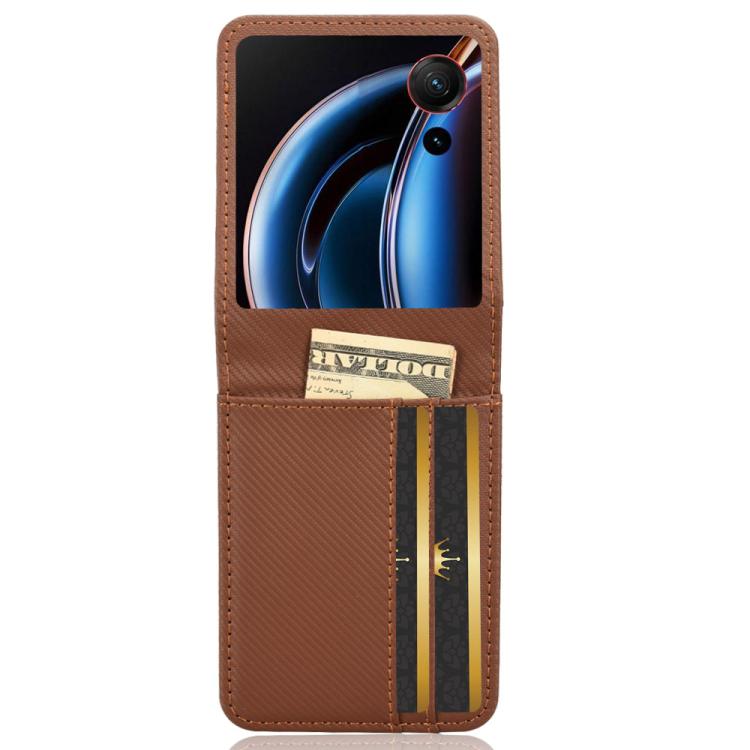 For ZTE nubia Flip3 Card Slot PU Leather PC Phone Case