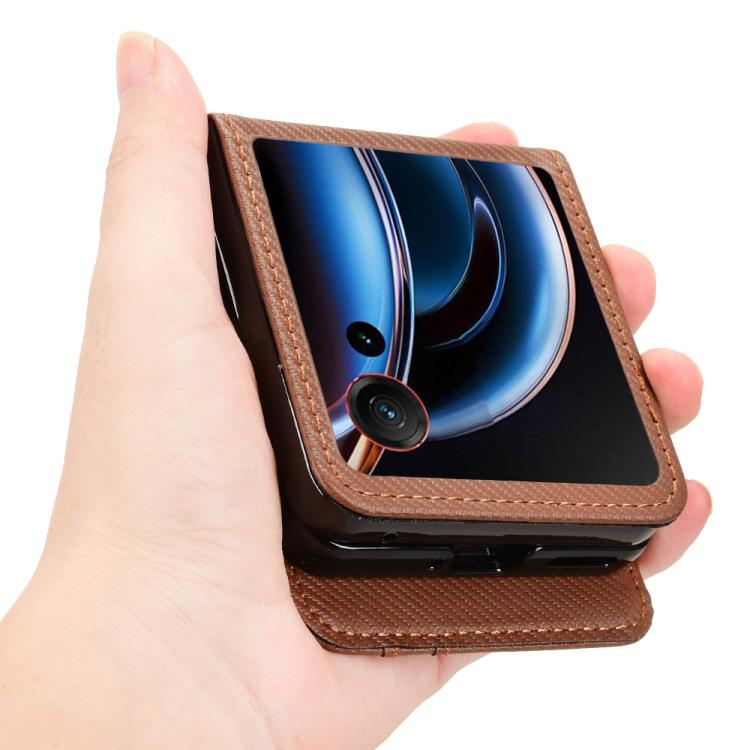 For ZTE nubia Flip3 Card Slot PU Leather PC Phone Case