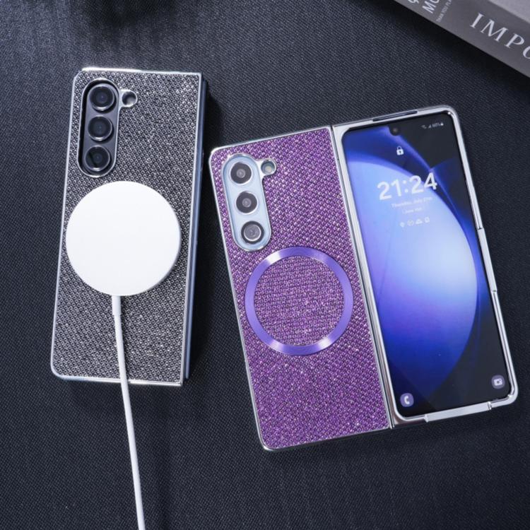 For Samsung Galaxy Z Fold5 Glitter Powder MagSafe Magnetic Fold Phone Case