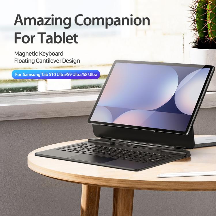 For Samsung Galaxy Tab S11 Ultra DUX DUCIS MK Series Magnetic Wireless Bluetooth Keyboard Tablet Case - Black