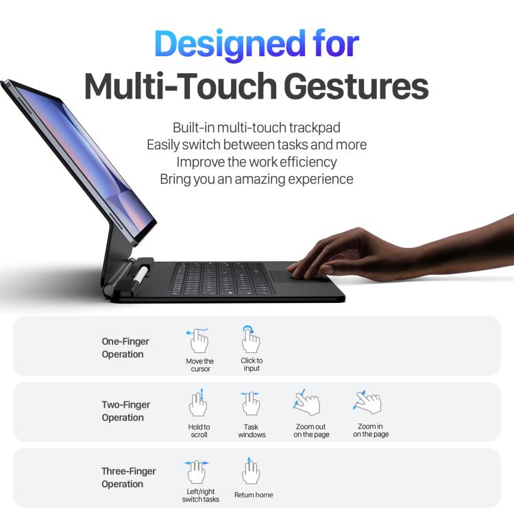 For Samsung Galaxy Tab S11 Ultra DUX DUCIS MK Series Magnetic Wireless Bluetooth Keyboard Tablet Case - Black