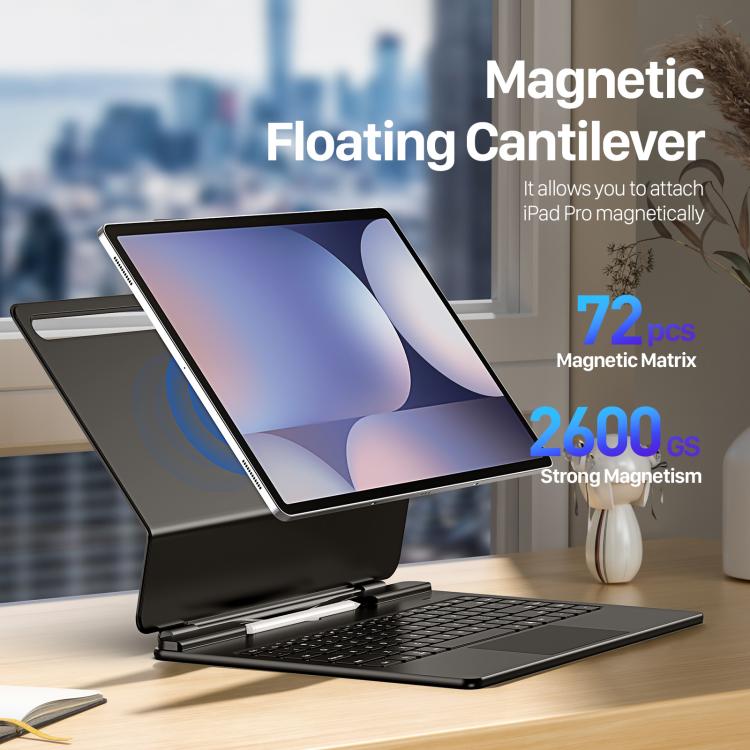 For Samsung Galaxy Tab S11 Ultra DUX DUCIS MK Series Magnetic Wireless Bluetooth Keyboard Tablet Case - Black