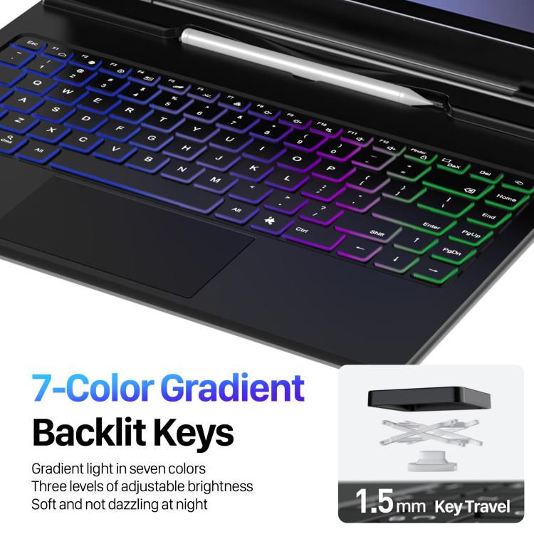 For Samsung Galaxy Tab S11 Ultra DUX DUCIS MK Series Magnetic Wireless Bluetooth Keyboard Tablet Case - Black