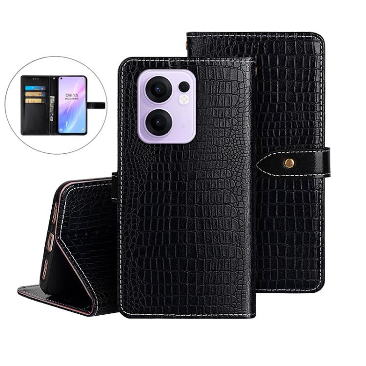For OPPO Reno13 F 5G idewei Crocodile Texture Leather Phone Case