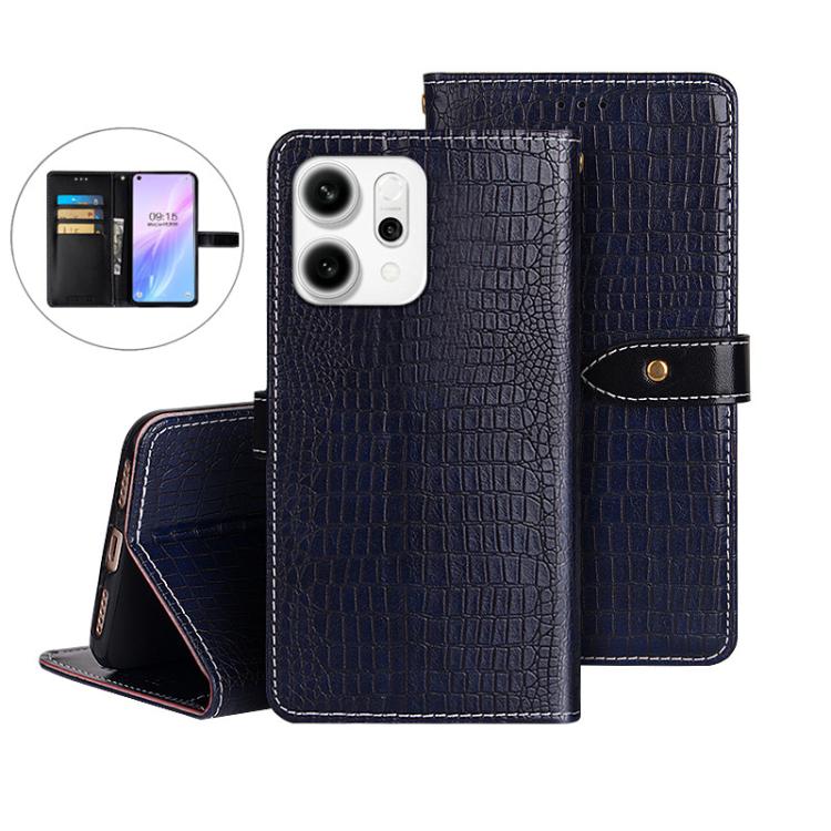 For OPPO Reno14 5G idewei Crocodile Texture Leather Phone Case
