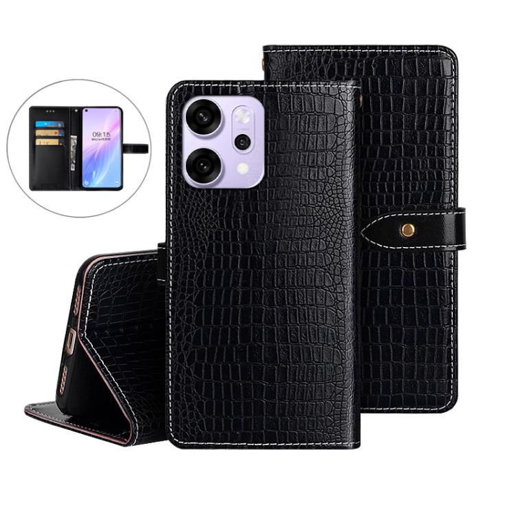 For OPPO Reno14 Pro 5G idewei Crocodile Texture Leather Phone Case