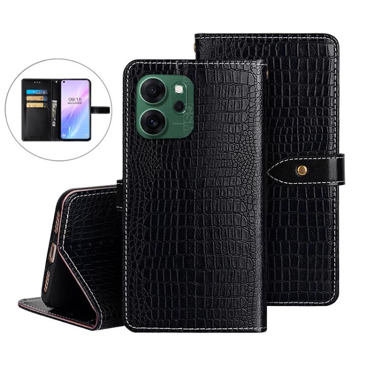 For OPPO Reno14 F 5G idewei Crocodile Texture Leather Phone Case