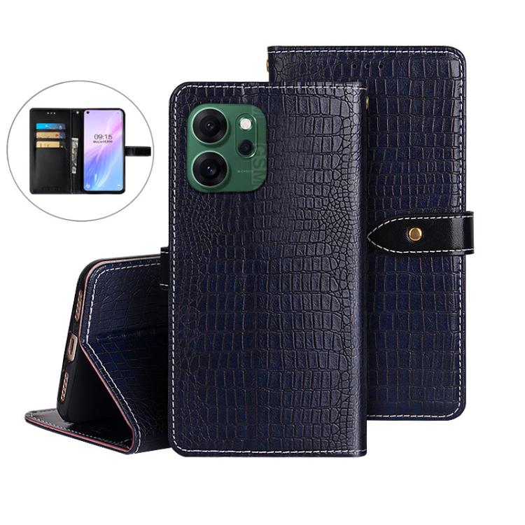 For OPPO Reno14 F 5G idewei Crocodile Texture Leather Phone Case