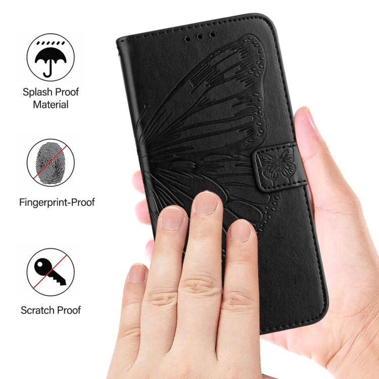 For Sharp Basio Active3 Embossed Butterfly Leather Phone Case