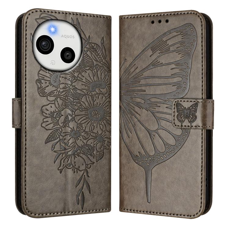 For Sharp Aquos sense10 Embossed Butterfly Leather Phone Case