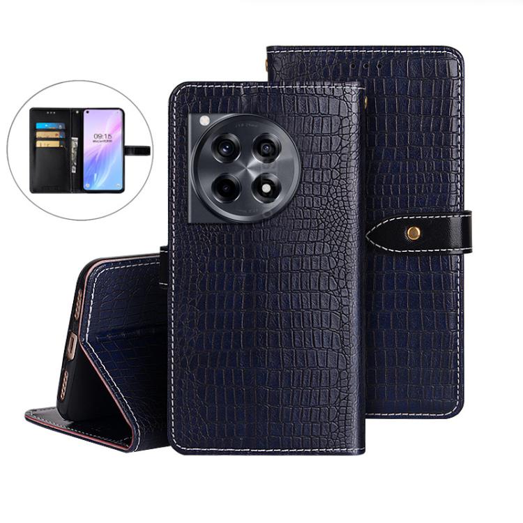 For OnePlus 12R idewei Crocodile Texture Leather Phone Case