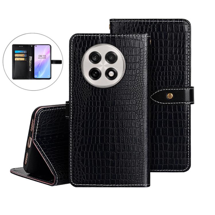 For OnePlus 13R idewei Crocodile Texture Leather Phone Case