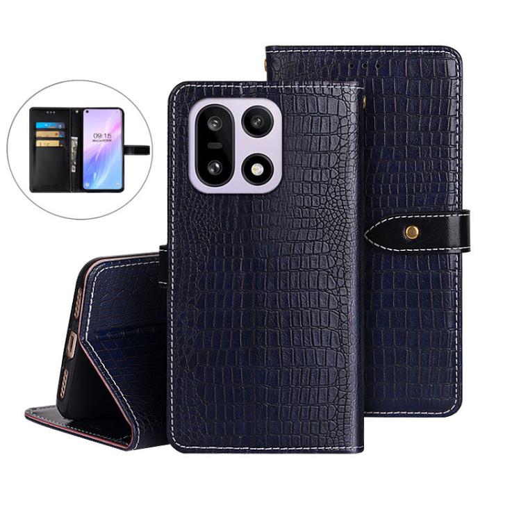 For OnePlus 15 idewei Crocodile Texture Leather Phone Case
