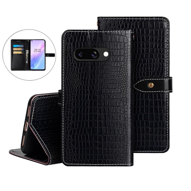For Google Pixel 9a idewei Crocodile Texture Leather Phone Case
