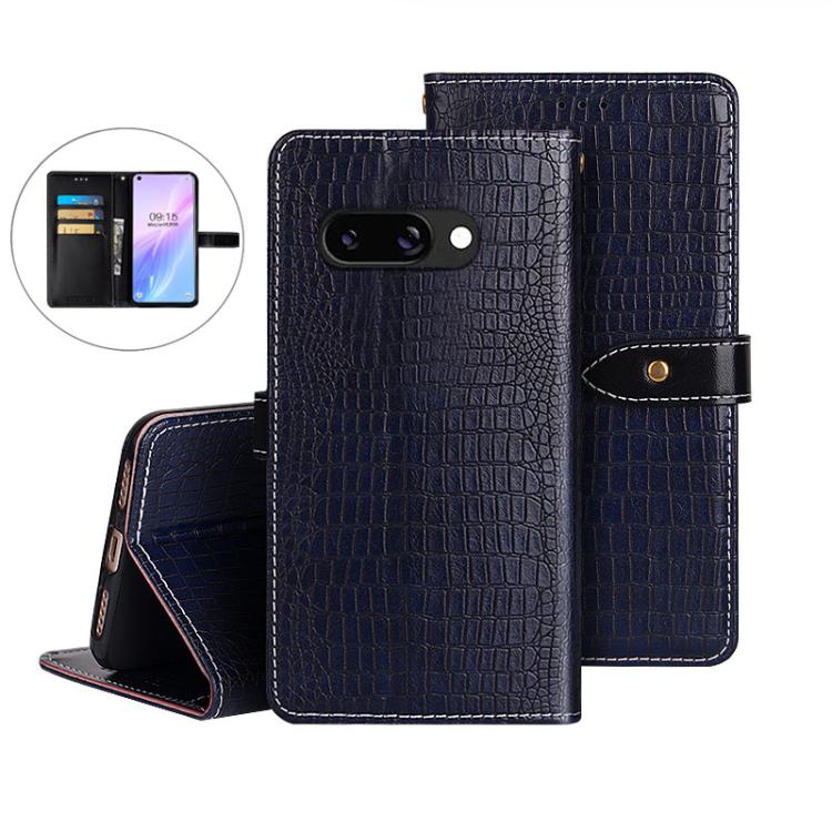 For Google Pixel 9a idewei Crocodile Texture Leather Phone Case